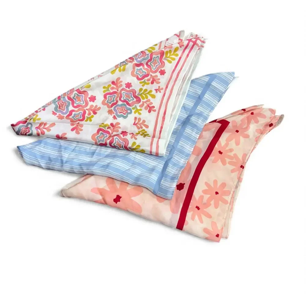 Set of 3 Lauren Conrad Silky Scarves - Floral Spring Theme